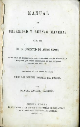 1857 MANUAL DE URBANIDAD Y BUENAS MANERAS