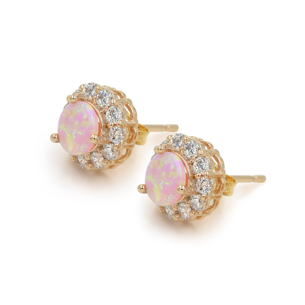 Product Review- Simulated Pink Opal CZ Rose Gold Stud Earrings