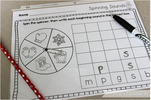 Miss Kindergarten {spinning sounds- identifying beginning sounds}