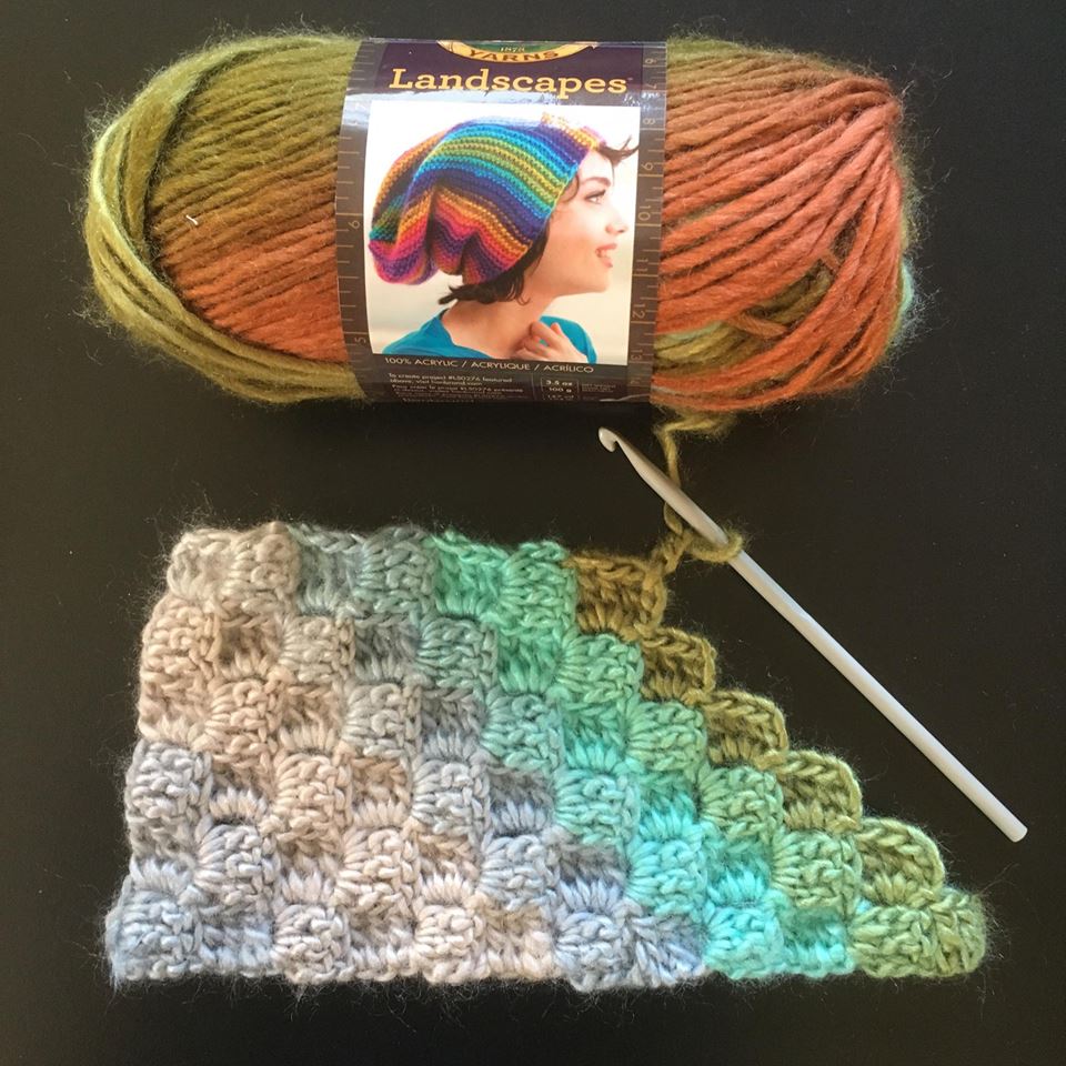 gemini stitches: Landscapes Meadow scarf.