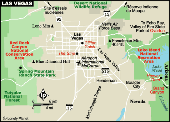 Carte environs de Las Vegas