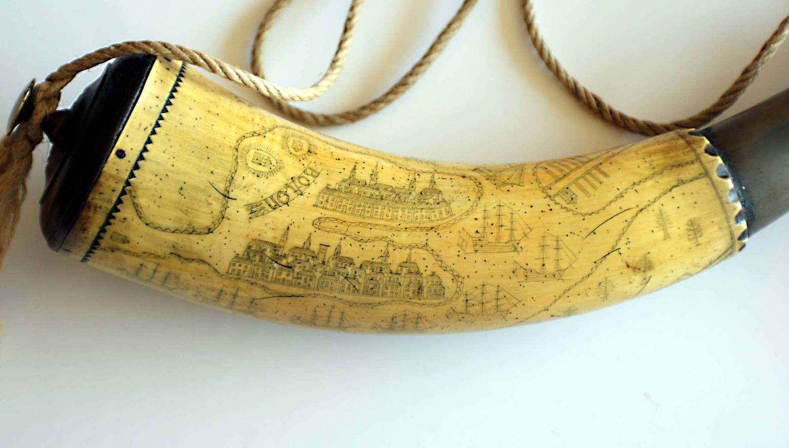 Contemporary Makers "Siege of Boston" Powder Horn by Lee Larkin