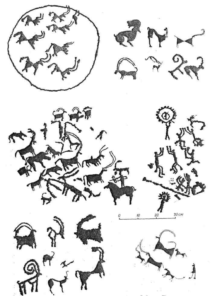 Петроглифы векторные изображения