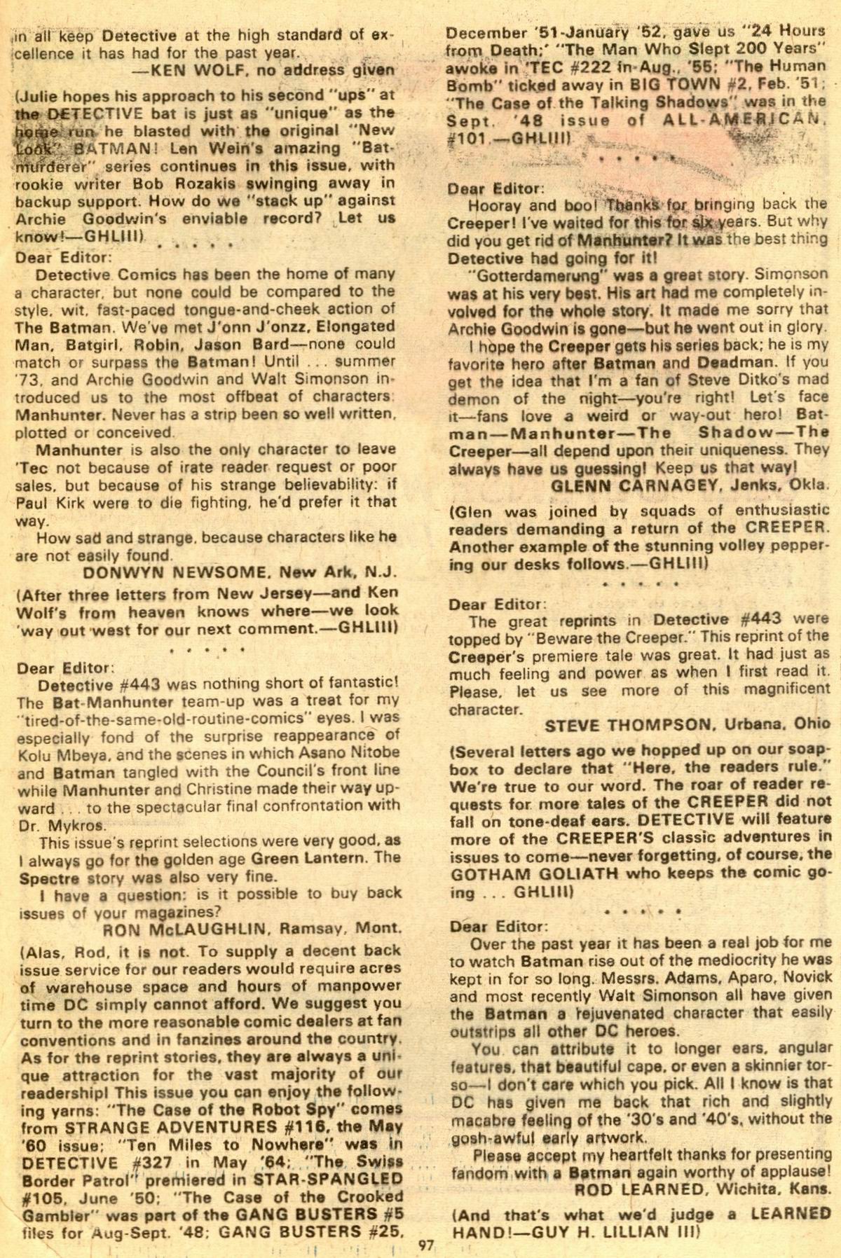 Read online Detective Comics (1937) comic -  Issue #445 - 97