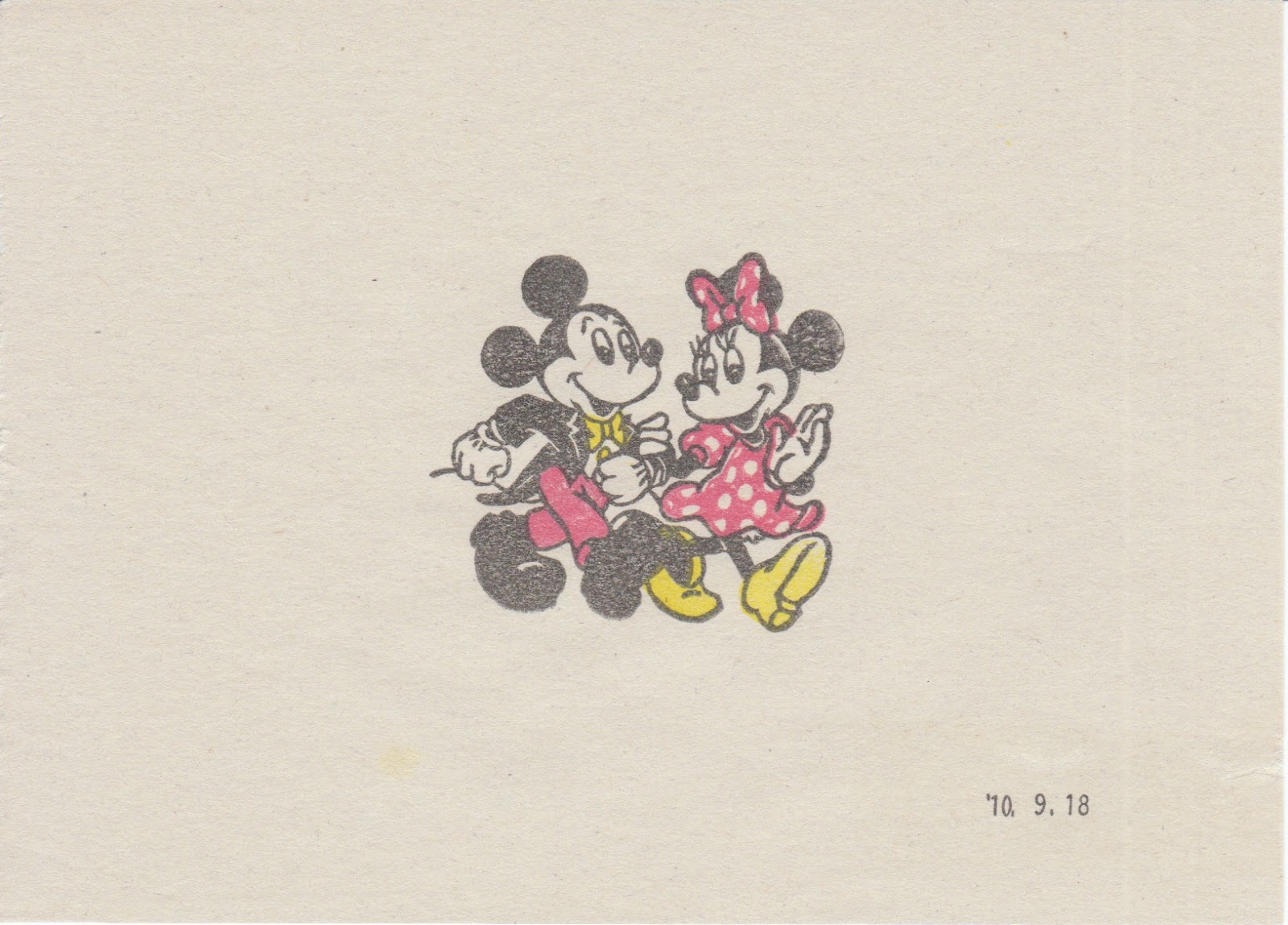 【激レア】ミッキー&ミニー　レトロポーチ　ヴィンテージ物 d-st1191.jpg