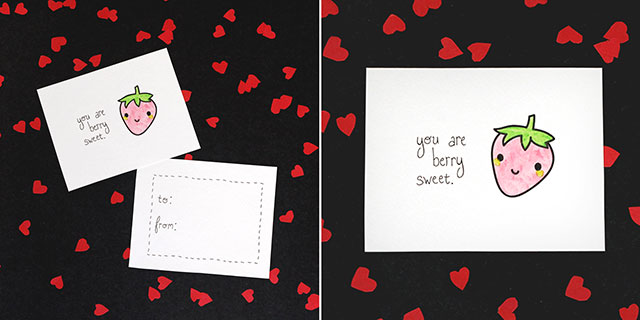 Printable Valentine Cards: You Are Berry Sweet