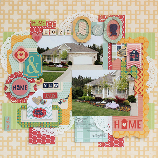 Home Sweet Home Layout by Juliana Michaels using Bo Bunny Family Is