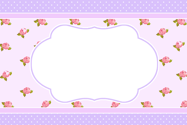 Shabby Chic in Lilac and Pink Free Printable Invitation, Frame or Cards.