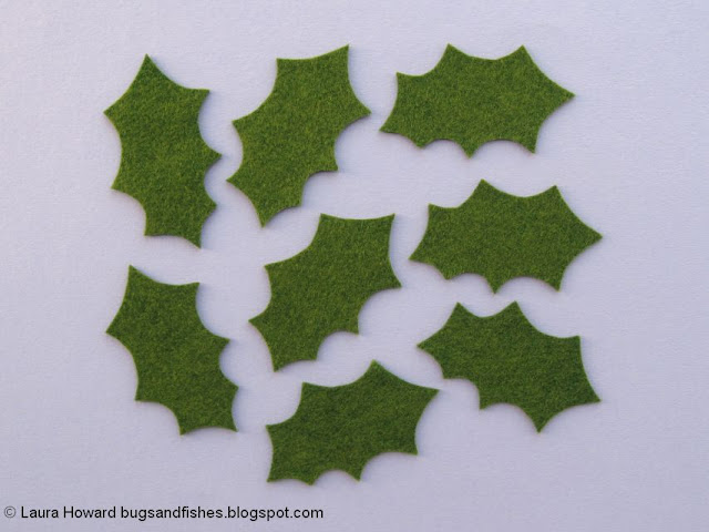 Felt Holly Wreath Tutorial for Winter or Christmas felt holly leaves