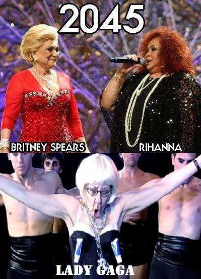 Britney Rihanna Lada Gaga 2045 Funny Joke Pictures