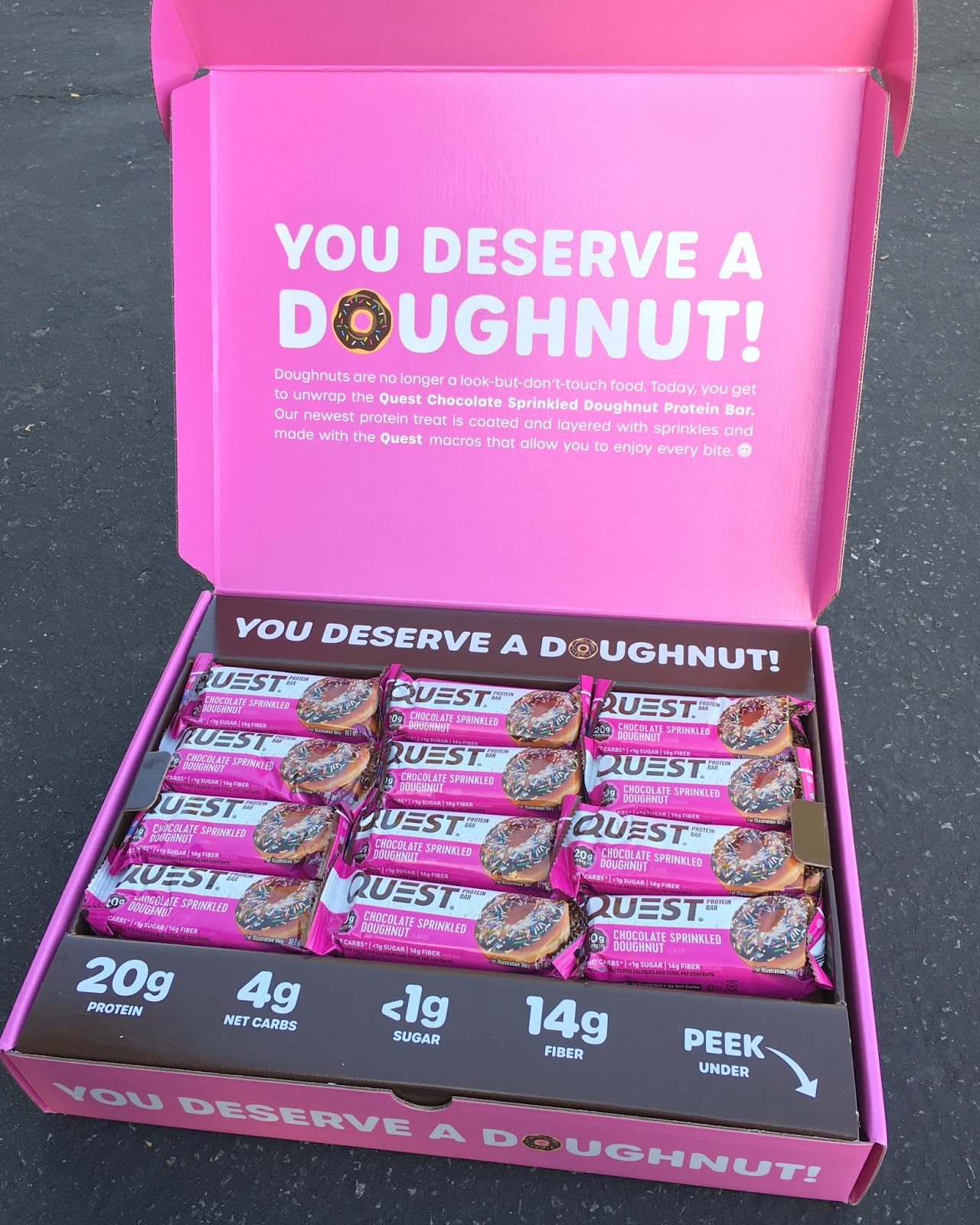 Carlee McDot REVIEW Quest Chocolate Sprinkled Doughnut Protein Bar