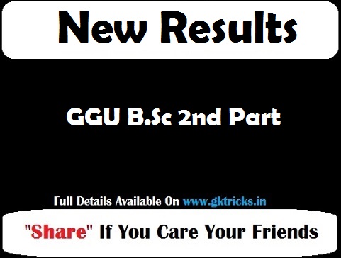 GGU B.Sc 2nd Part Result