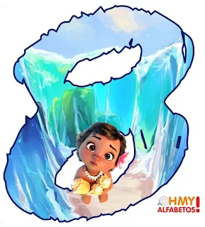 Tierno Alfabeto de Moana Bebé. Moana Baby Free Printable Alphabet.