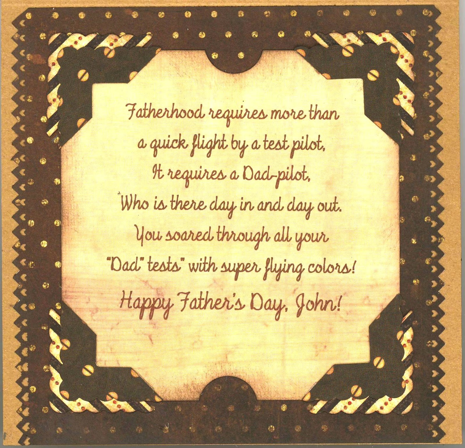 Chatterbox Creations: A Father's Day Card Depicts a Favorite Hobby!