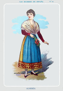Traje típico de mujer, Almería 1920 - Caramelos Fisas