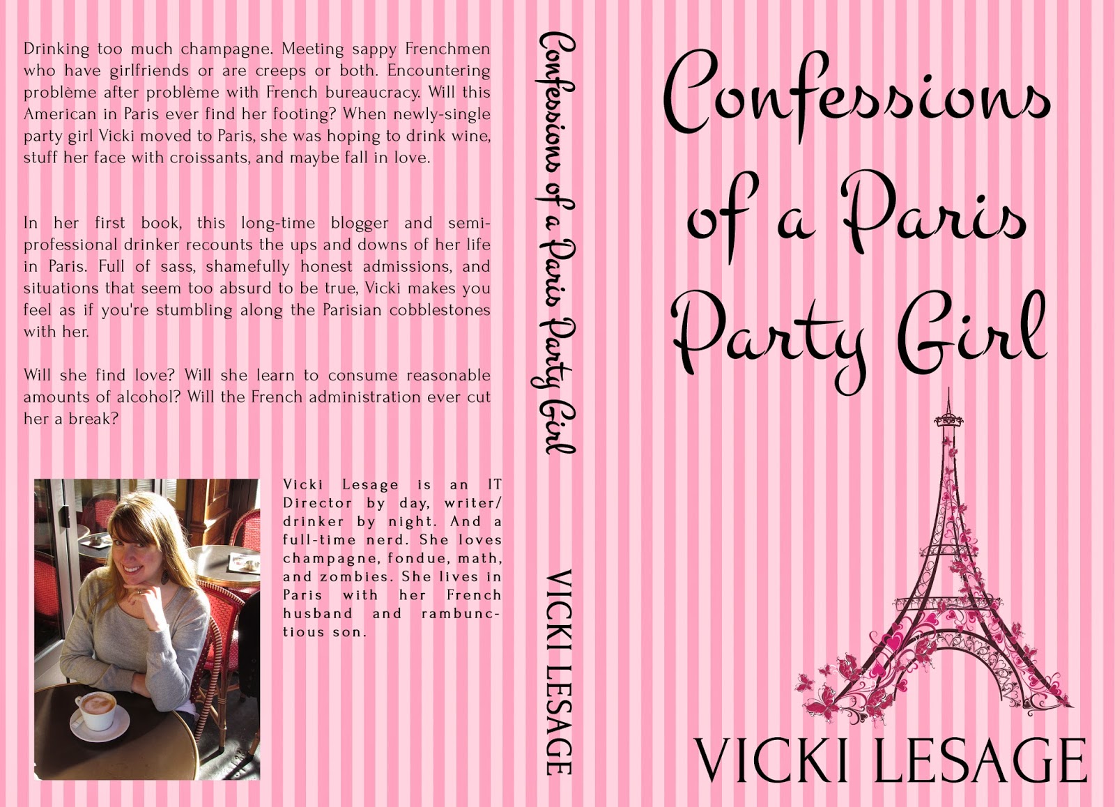 Mock-up book cover for "Confessions of a Paris Party Girl" by Vicki Lesage