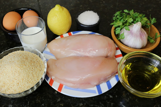 Ingredientes para escalopes de pollo