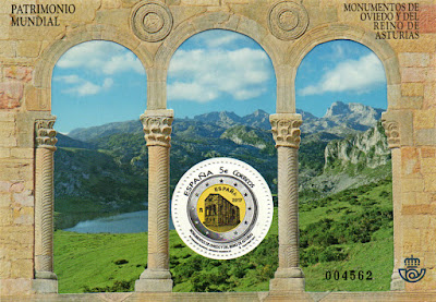 Hoja bloque Monumentos de Oviedo y el Reino de Asturias. Patrimonio Mundial
