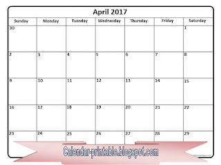 Free Printable Calendar April 2017
