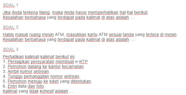 Contoh Soal Menyunting Bahasa Teks Prosedur Kompleks Ezy Blog
