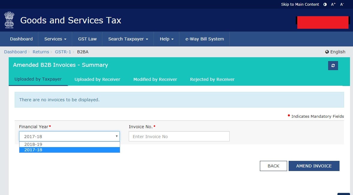 Amendment to invoices of FY 1718 in GSTR1 has started on GSTN Portal