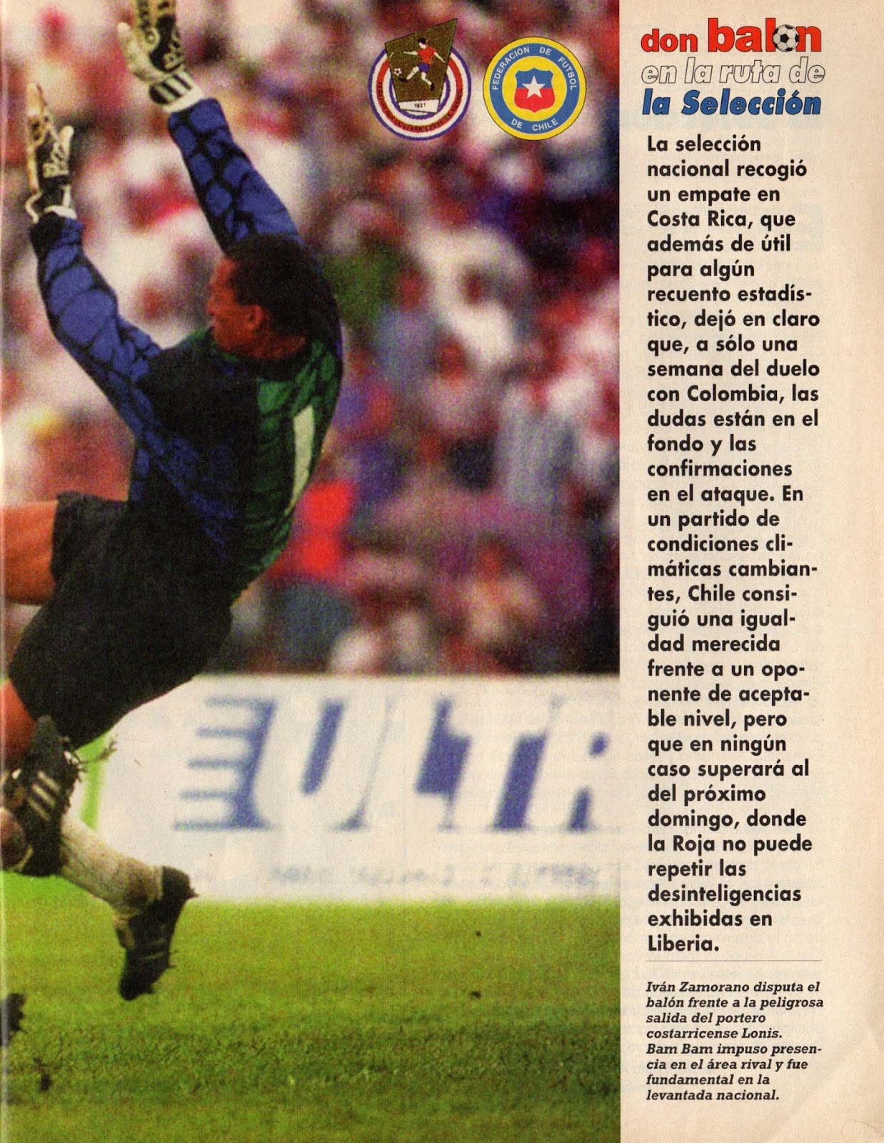 Partidos de la Roja [25/08/1996] Costa RicaChile 11