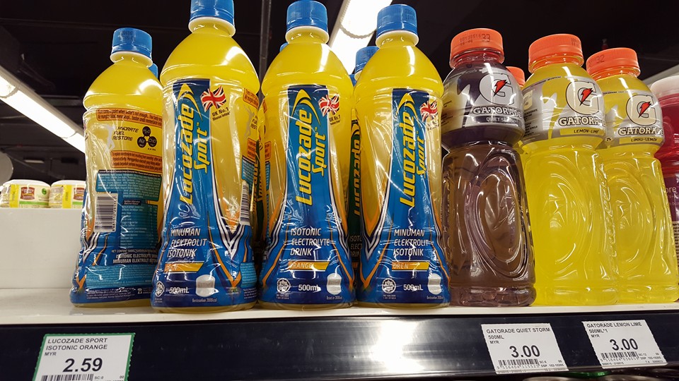 Lucozade Sport making appearance in Singapore, Malaysia. Comes with 'UK