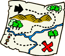 A picture of a scavenger hunt map.