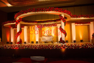 Beautiful betrothal stage decor at Hotel crowne plaza cochin