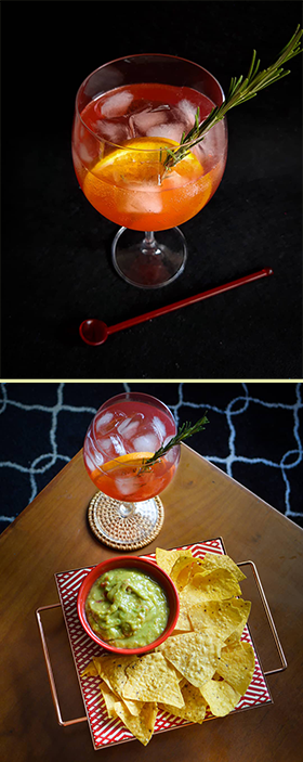 Gin tônica com Bombay Bramble e suco de tangerina