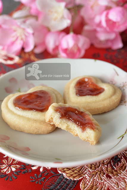 strawberry jam eggless butter cookies