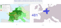 Mapas Estático y Animado de la Expansión de los Francos