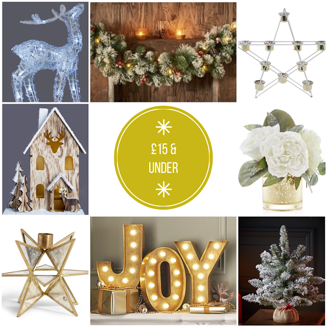 Christmas decor for £15 or under