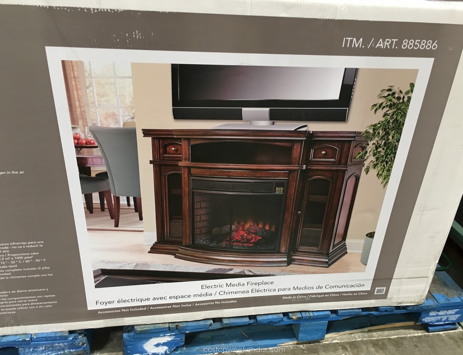 Ember Hearth Electric Media Fireplace, Bayside Fireplace Media Console Costco