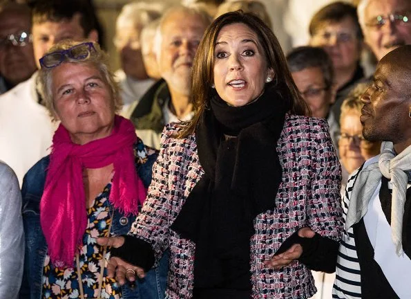 Crown Princess Mary wore-Yde Jacket in Orange. Aarhus Cultural Capital of Europe in 2017 Water Music show