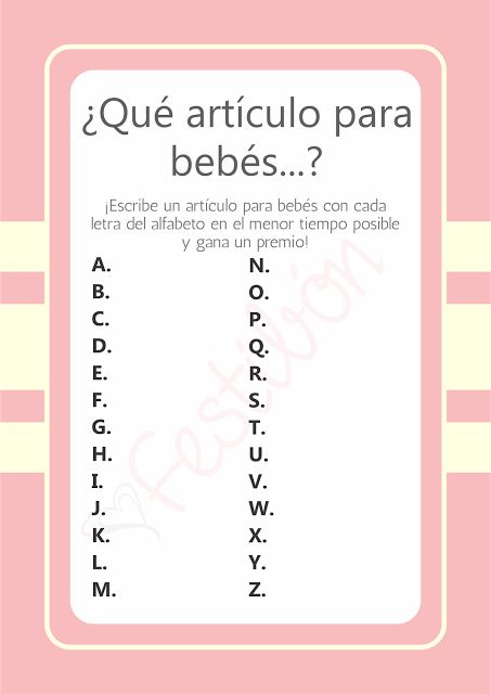 Pinterestita Creadora Juegos Para Babyshower