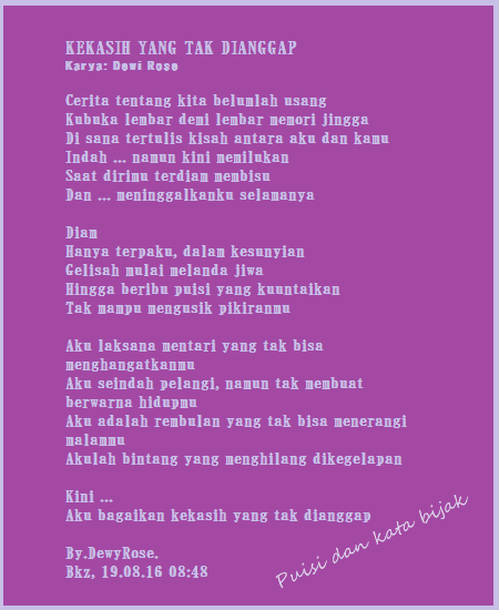 Puisi Kekasih masa lalu yang tak di angggap Puisi Kekasih masa lalu yang tak di angggap