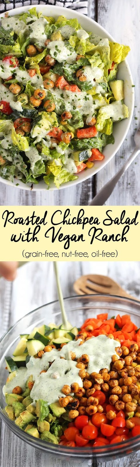 ROASTED CHICKPEA SALAD WITH VEGAN RANCH DRESSING