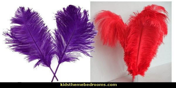 Ostrich Feathers Decorations Moulin Rouge Victorian Boudoir style bedroom decorating ideas - Moulin Rouge style bedroom ideas - boudoir themed decor - Moulin Rouge decor ideas - French boudoir themed bedrooms - sexy themed bedroom decorating ideas - boudoir furniture - bordello bedrooms - Romantic style bedrooms - French Victorian boudoir - feathery lamps Victorian Boudoir Style Bedroom Decorating Ideas Moulin Rouge Style