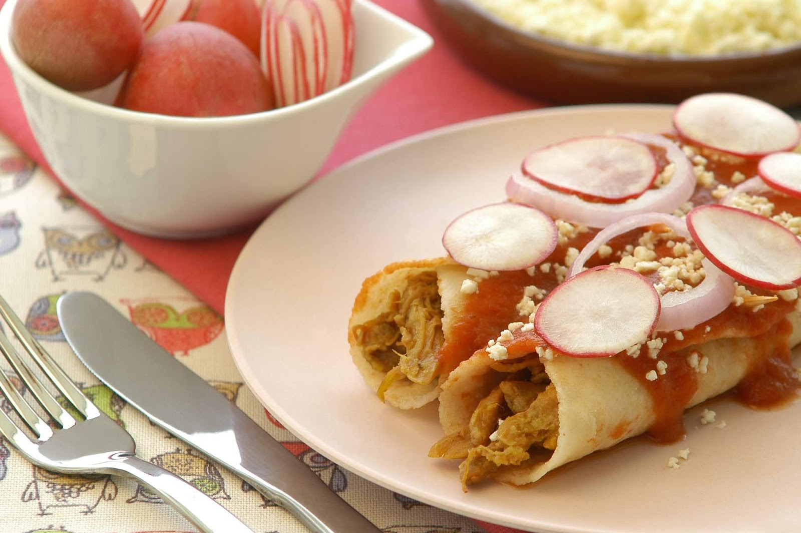 Enchiladas Rojas de Carne Deshilachada México 🇲🇽