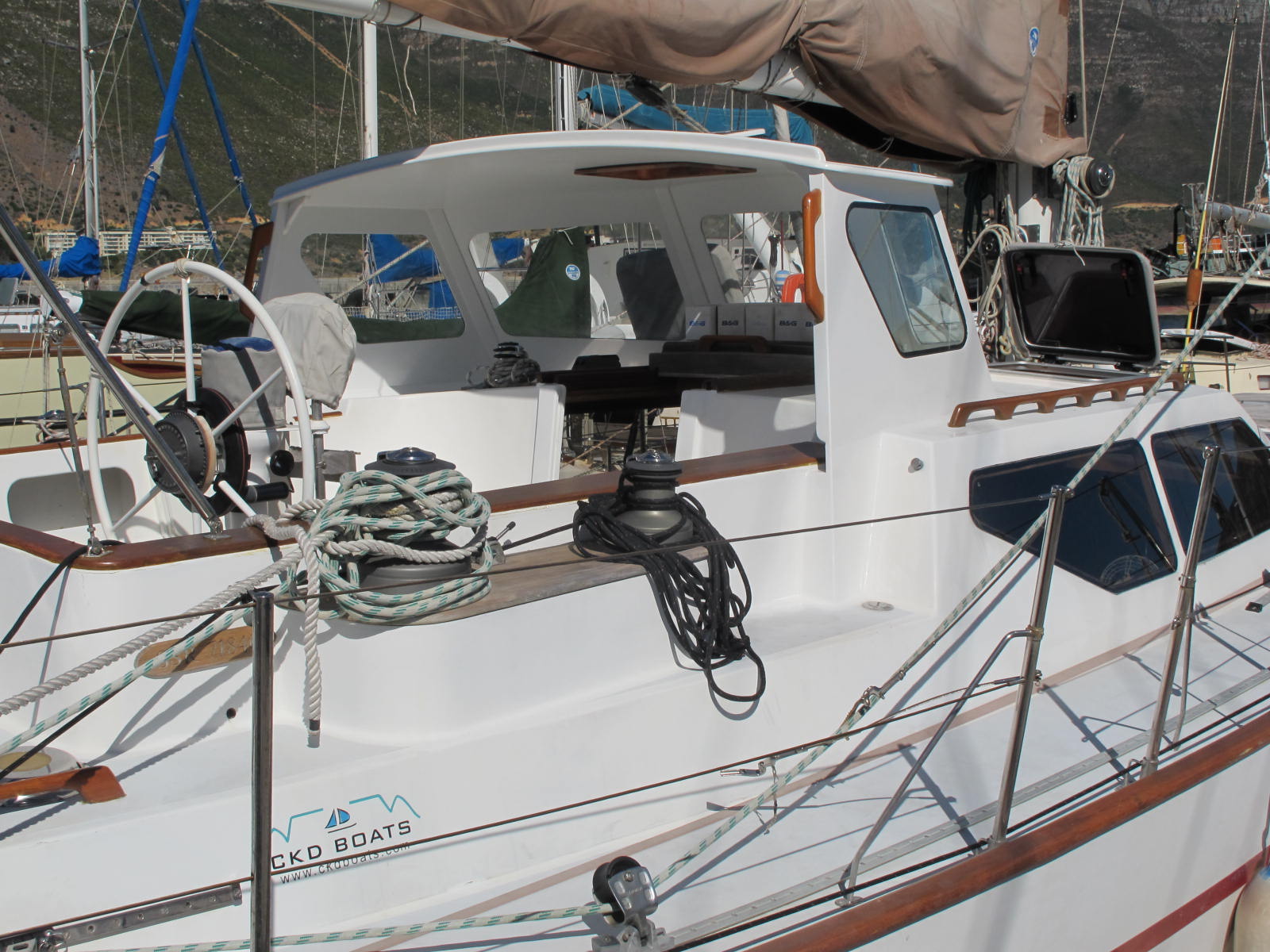 CKD Boats - Roy Mc Bride: Yachts new hard dodger kit in marine ply and epoxy