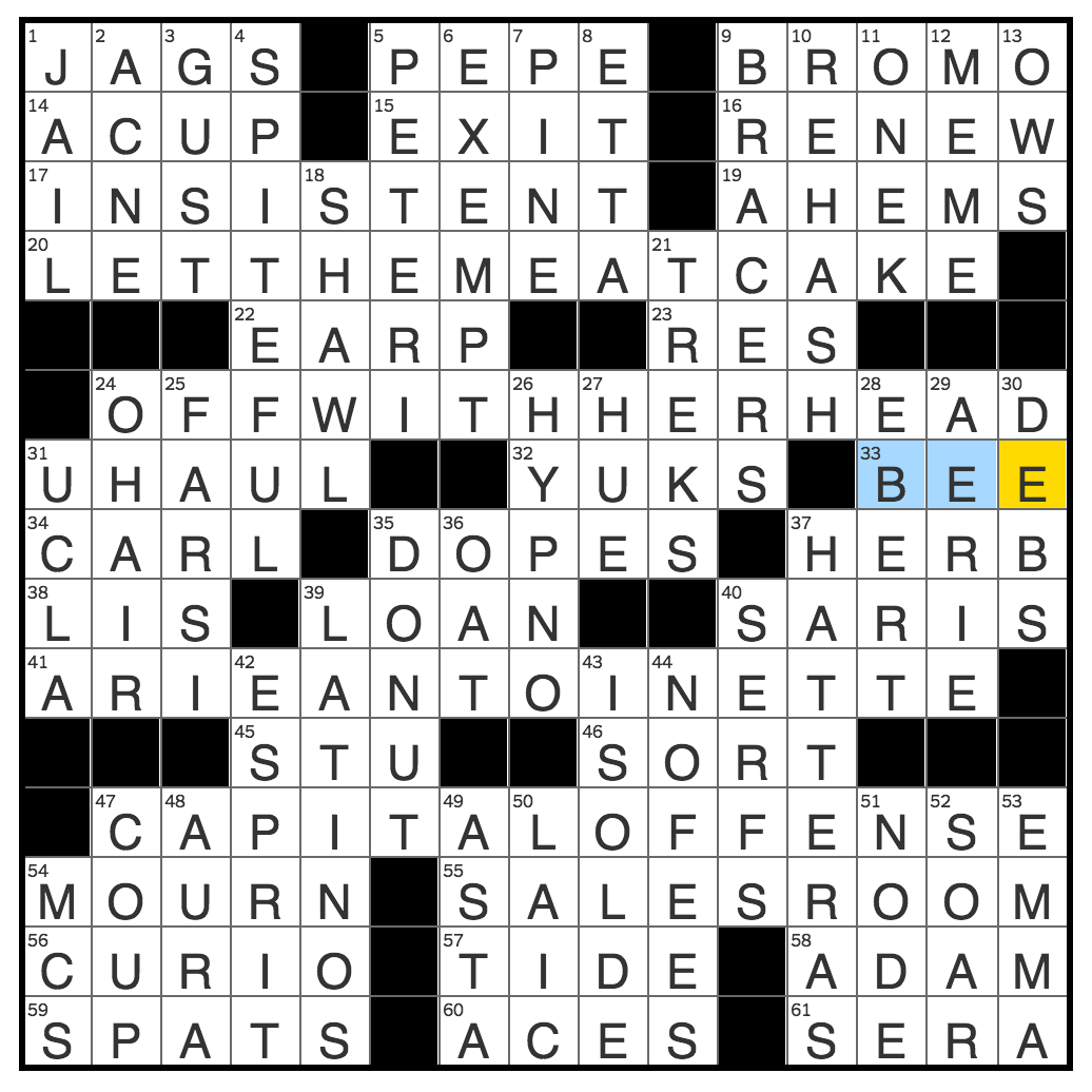 Rex Parker Does The NYT Crossword Puzzle Competitor Of Wisk MON 5 1 