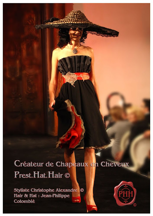 La petite robe noire et son chapeau  en cheveux qui a inspiré les stylistes de Guerlain..
