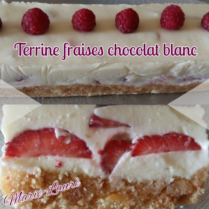 Recettes légères et gourmandes de MarieLaure Terrine fraises chocolat blanc
