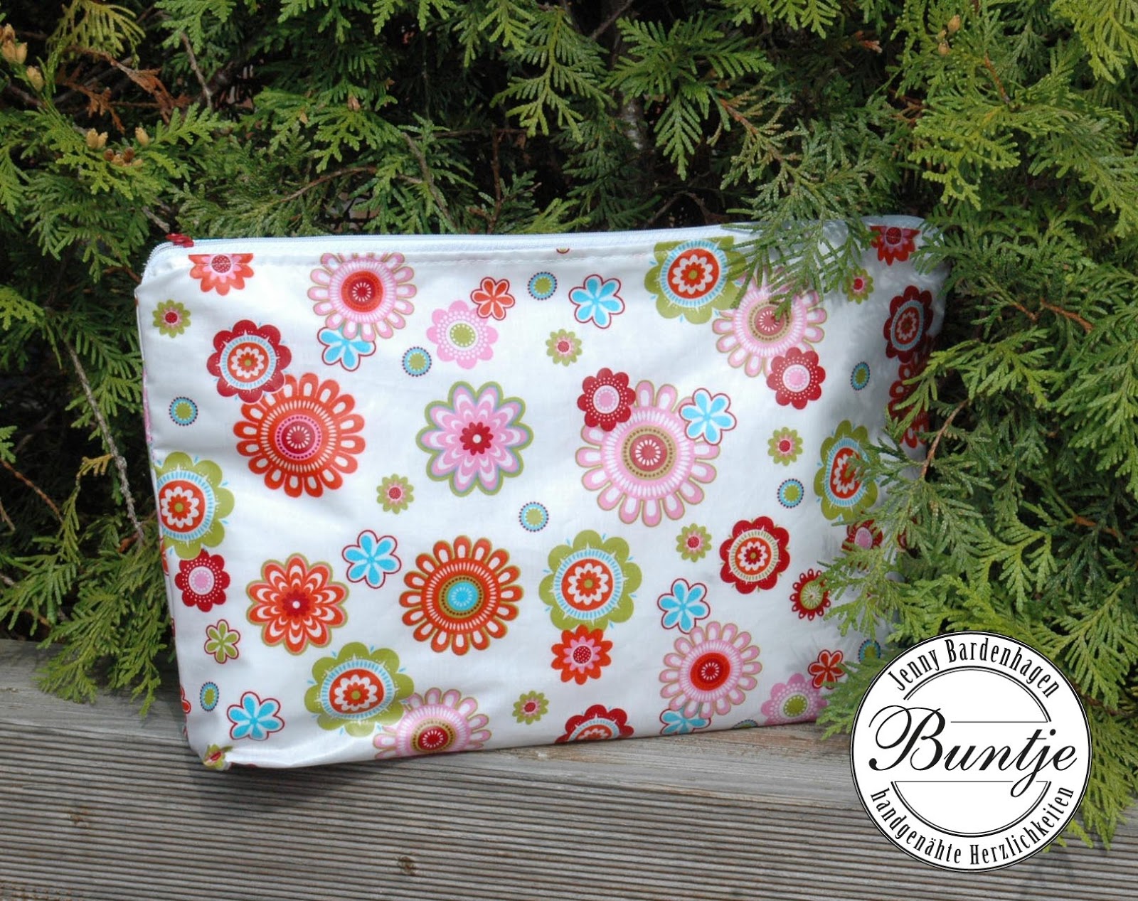 SEANATIVE Kosmetiktasche Mit Pfingstrose-Libellen-Muster – Wasserabweisend, 21,5x14,5x6,5 Cm, Mit Griff