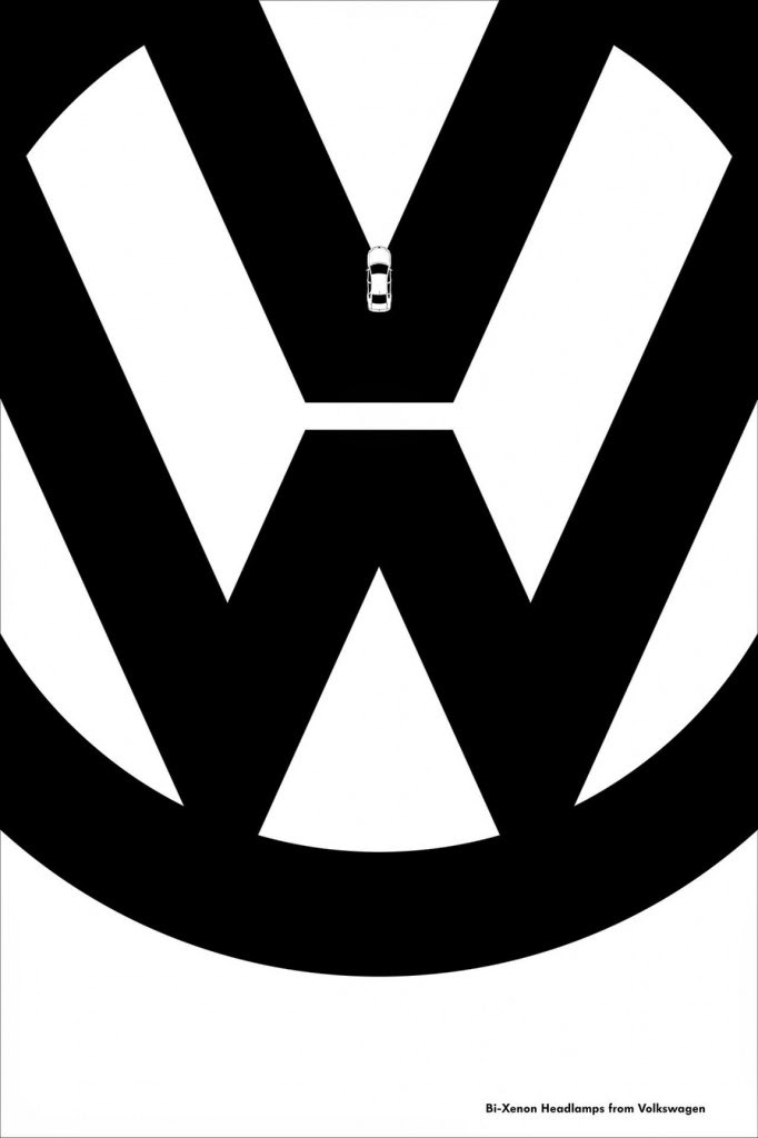 Logotipo famoso volkswagen publicidad minimalista