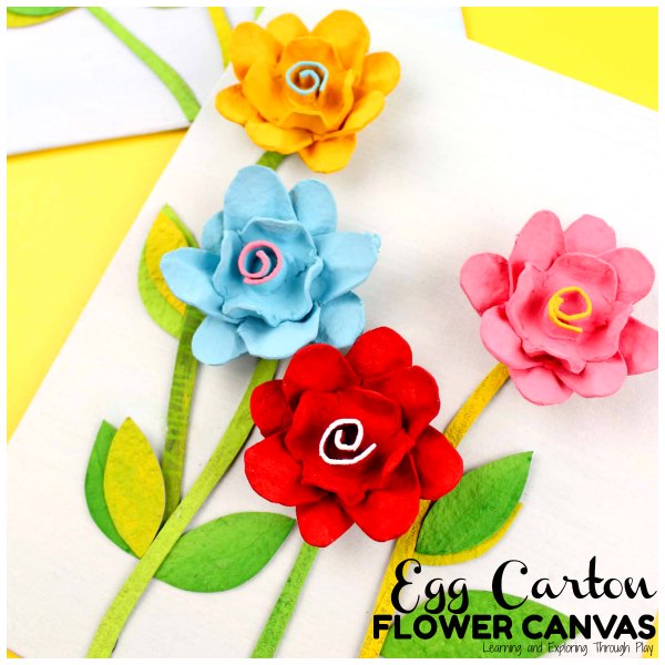 Learning and Exploring Through Play Egg Carton Flower Canvas