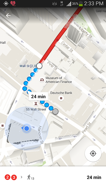 usando o Google Maps para se orientar em NYC