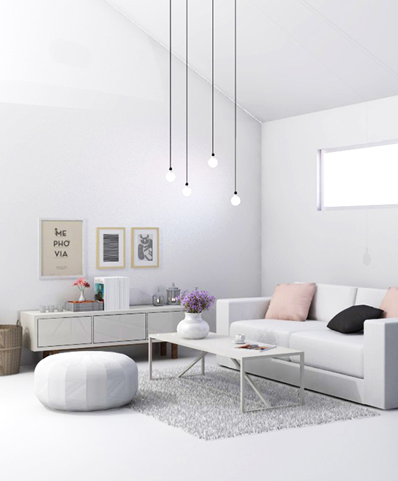 White living room visualisation by My Paradissi © Eleni Psyllaki