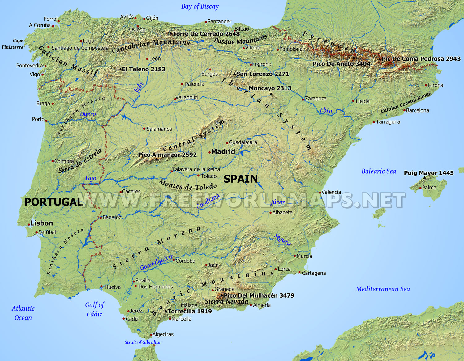 Iberian Peninsula On A World Map - Map of world